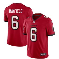 Baker Mayfield Nike On-Field Red Jersey With Stitched letters And Numbers New