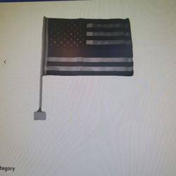 USA Thin Blue Line Car Flag W/clip-on Pole, NEW