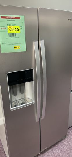 Whirlpool 28.7-cu ft Standard-Depth 36-in Wide Side-by-Side Refrigerator with Ice Maker Water and Ice Dispenser (Fingerprint Resistant Stainless Finis