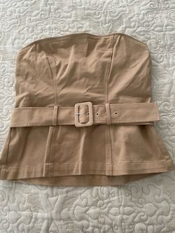 Tan Strapless Belted Corset Top size M