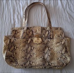 Talbots Snakeskin Embossed Leather Satchel Handbag