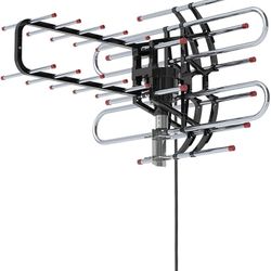 Open TV Antenna, TA-851B 360°Rotation UV Dual Frequency 45-860MHz 22-38dB, Silver