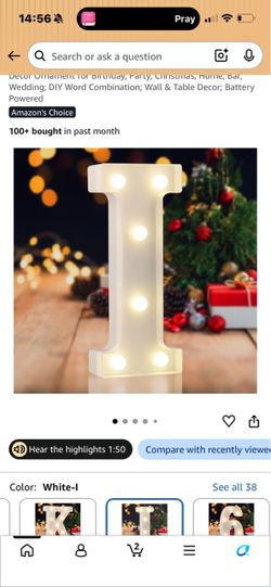 LED Marquee Letter Light – Letter I