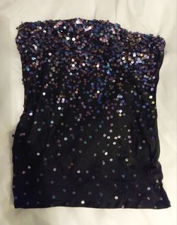 BLACK SEQUENCE TUBE TOP