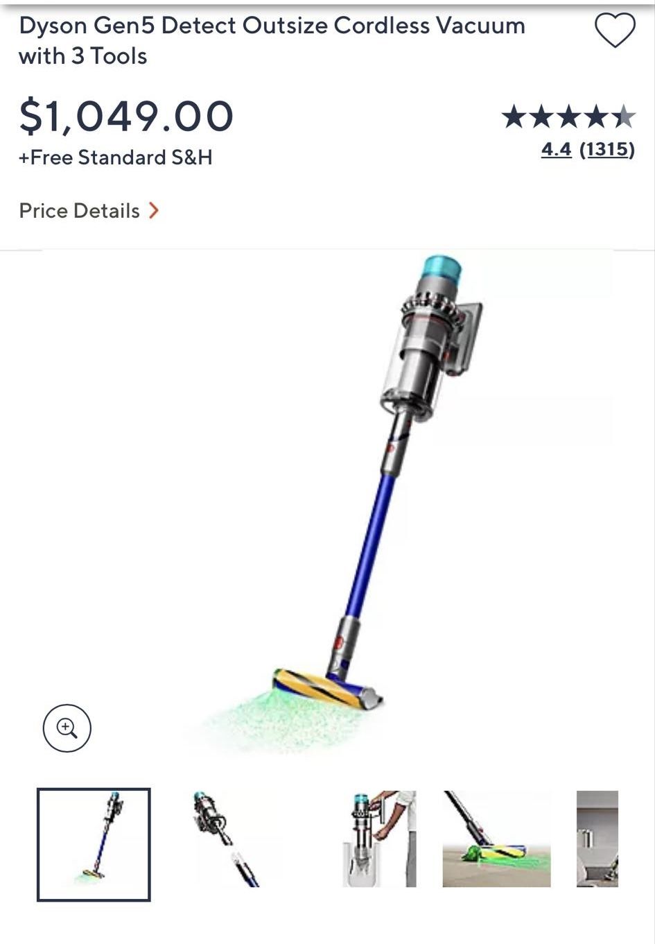 Dyson Gen5 Detect Outsize Cordless Vacuum with 3 Tools