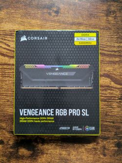Corsair Vengeance RGB Pro SL 32GB (2x16GB) DDR4 3200 (PC4-25600) C16 1.35V Desktop Memory - Black (CMH32GX4M2E3200C16)