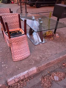 Free Glass table and chairs.