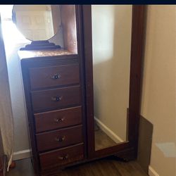 Armoire With Dresser And Mirrors 
