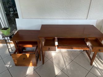 Computer desk and file cabinet