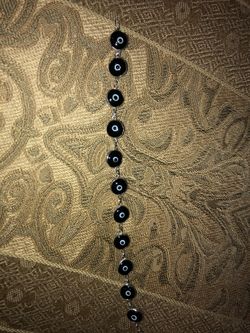 Black Sterling silver evil eye bracelet