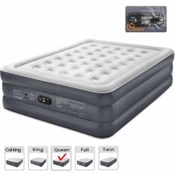 Queen Air Mattress with Built in Pump, 18 Raised Comfort Blow up Bed Inflatable 660 lbs