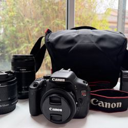 Canon Rebel T3i  camera kit w/ 3 lenses