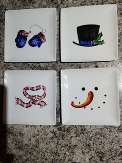 Snowman plates (set of 4)
