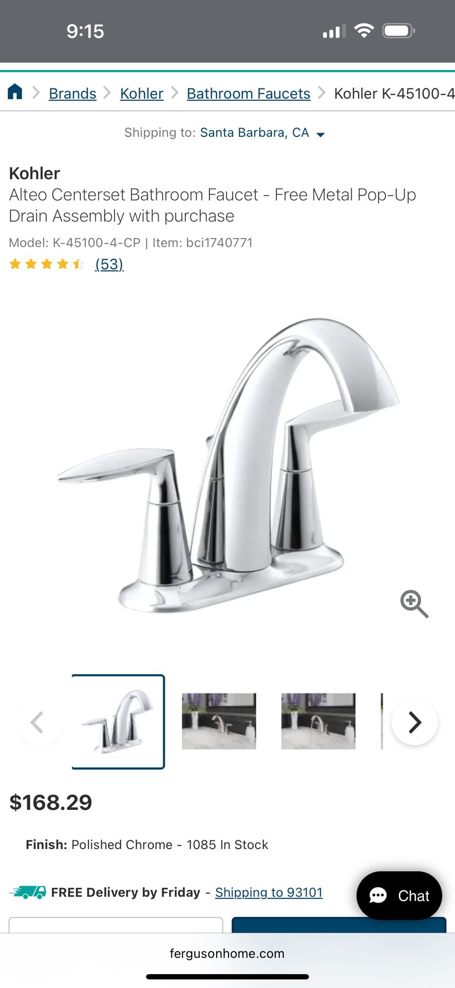 Kohlee Alteo Lav Faucet