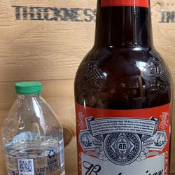 Large Glass Budweiser Bottle 