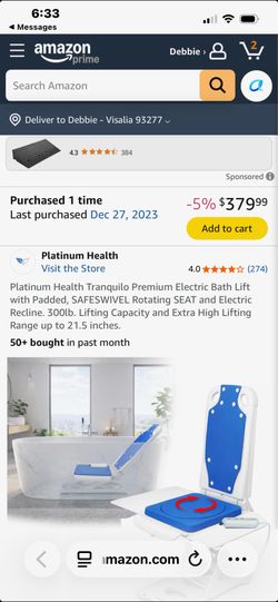 Electric bath lift