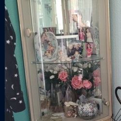 Pair Of Corner Display Cabinets