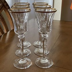 Mikasa Crystal Gold Rimmed New Wine Glasses (set of6)