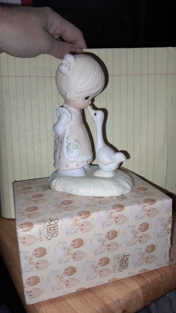 Vintage Precious Moments Girl With Goose