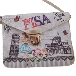 Stylish Pisa Italy Crossbody Purse – Shoulder Bag with Italian Monuments