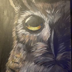 Hand Painted Owl Wall Art Acrylic On Canvas