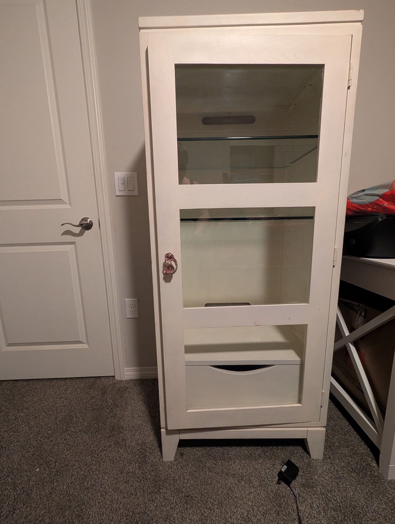 White Cabinet With Glass