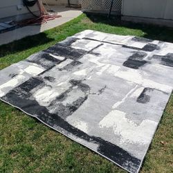 Siyah Turkish Abstract Rug Carpet 7'9" x 9'6"