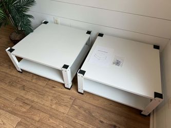 White Square 2-Tier Coffee Table / End Table (White) - New & Assembled