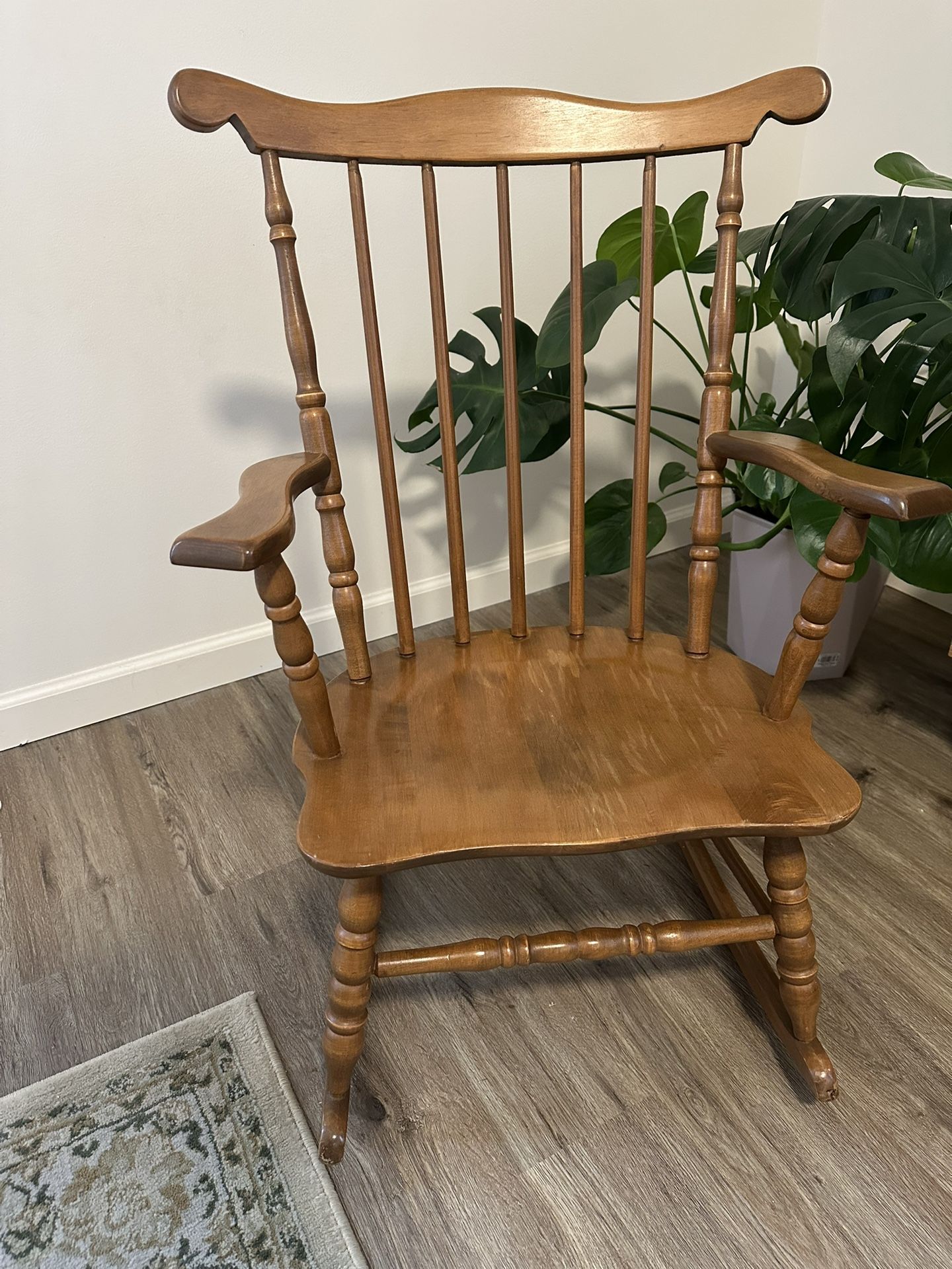 Vintage child size wood rocking chair sturdy!