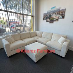 Corduroy Sectional Sofa Set 
