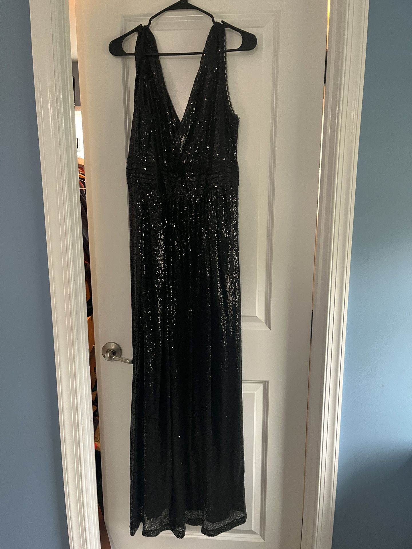 Dress Full Length Size Black Sequin Dress 