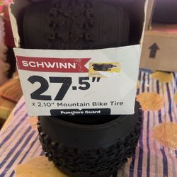  Pair Of Two Brand New SCHWINN 27.5"X2.10 MOUNTIAN BIKE TIRES MTB Not 26” Or  29”  2 tires, both new never ridden