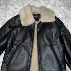 Karl Lagerfeld Black Leather Jacket 