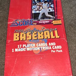 1988 Score Baseball Wax Box - 36 Factory Sealed Packs
