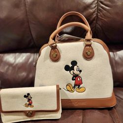 New Disney Mickey Purse And Wallet Set
