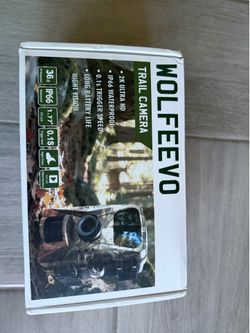 New WOLFEEVO trail camera model WF-08-2P. This 2K Ultra HD camera has a 36.0 megapixel resolution and an IP66 waterproof rating. It features a 0.1s tr