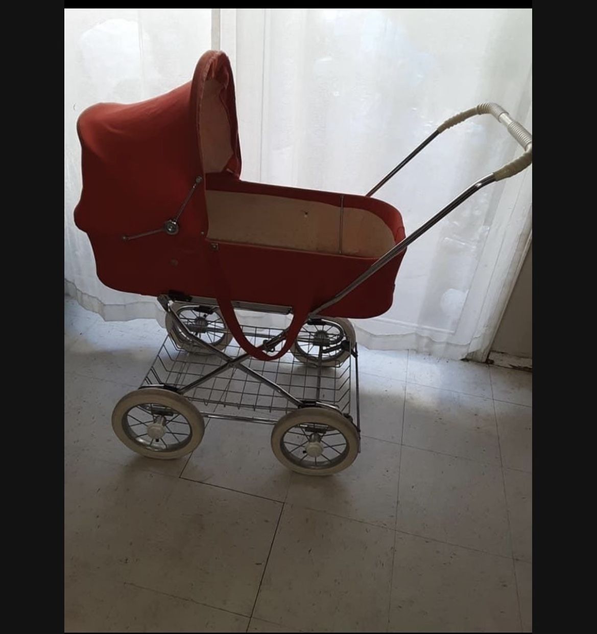 Vintage Swedish EMMALJUNGA BABY Stroller RED