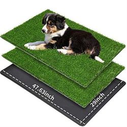 LOOBANI Dog Grass Pad with Tray Large, Indoor Dog Potties for Apartment 48” X 29” with 2 Packs Loobani Dog Grass Pee Pads for Replacement