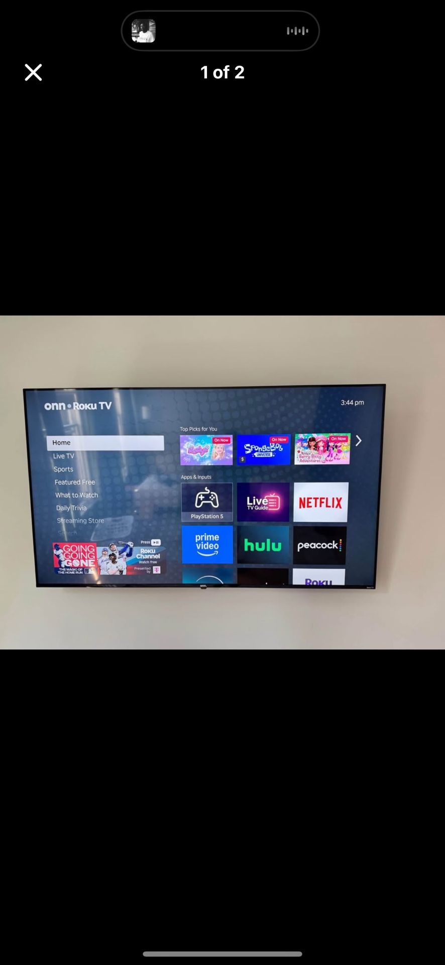 75in Onn-Roku TV 