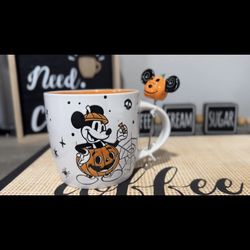 Mickey Pumpkin Halloween Mug W/ Pumpkin Stir Stick