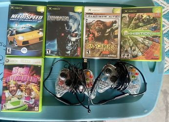 2 Xbox Controllers And 5 Games!