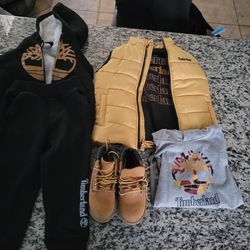 Timberland boy clothes and NEW boots $100