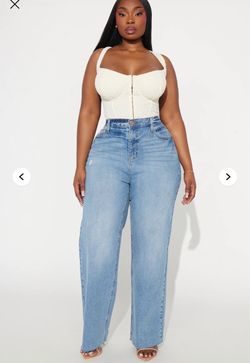 High Waist Wide Leg Light Wash Jeans