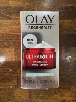 Olay Regenerist Ultra Rich Face Moisturizer, Fragrance-Free, Trial Size, 0.5 oz 
