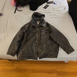 Levi Brand Wool Lined Leather Jacket