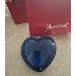 Genuine Baccarat Crystal Heart Paperweight 