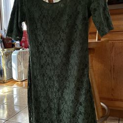 Banana Republic Hunter Green Lace Min Dress Size 2