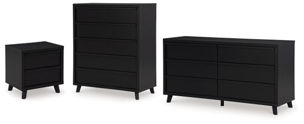 Danziar Black Dresser, Chest and Nightstand