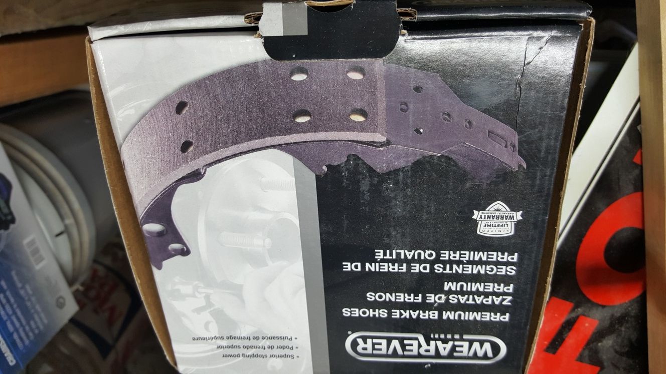 Wearever brake shoes parking brake