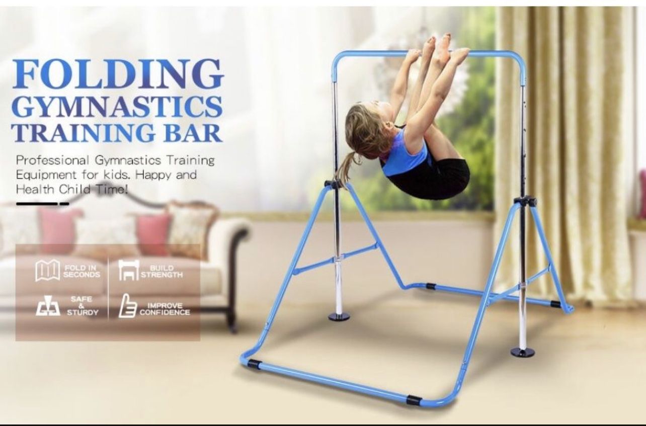 Gymnastics Bars,Adjustable Height Gymnastic Horizontal Bars,Junior Training Bar Children Folding Training Monkey Bars for Kids